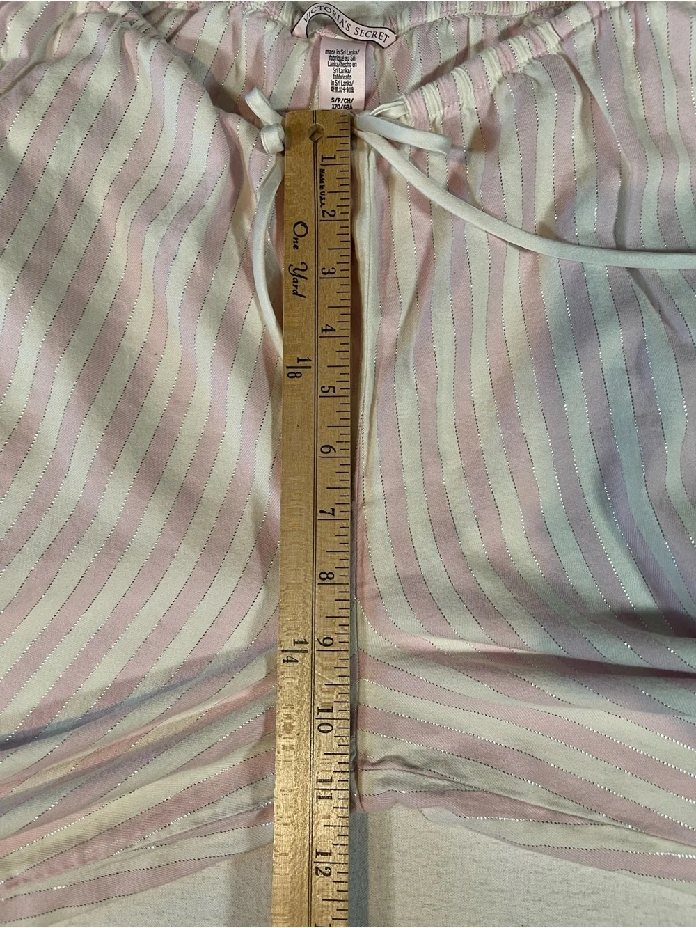 Victoria's Secret Classic Pink and White Striped Lounge Pants with Pockets